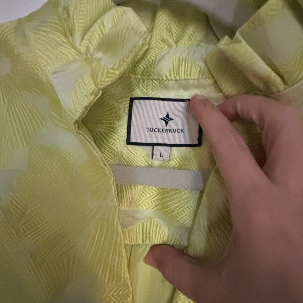 Citron Fil Coupe Palmerston Tuckernuck Jacquard Dress - Picture 5 of 9